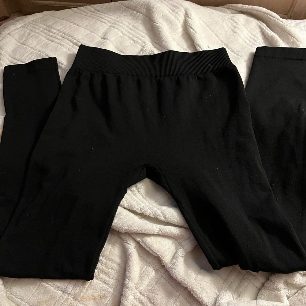 Time and true black thick leggings in size X-Large